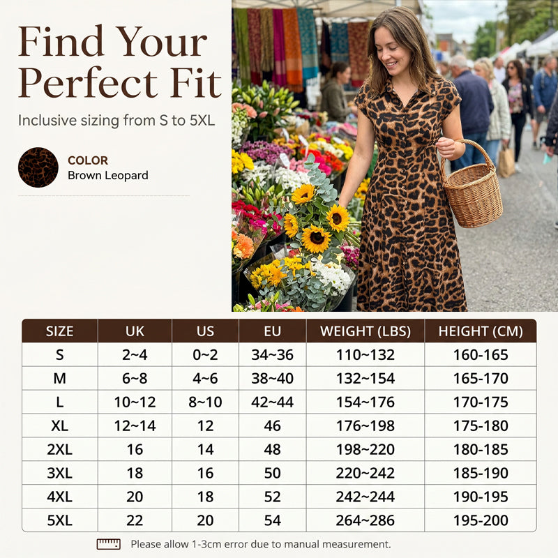 ⏳Limited-time 50% off⏰Women's Elegant Leopard Print Lapel Dress🐆👗