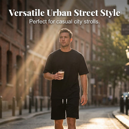 ✨New Arrivals & Special Offers-Men's Letter Tee & Drawstring Shorts Set