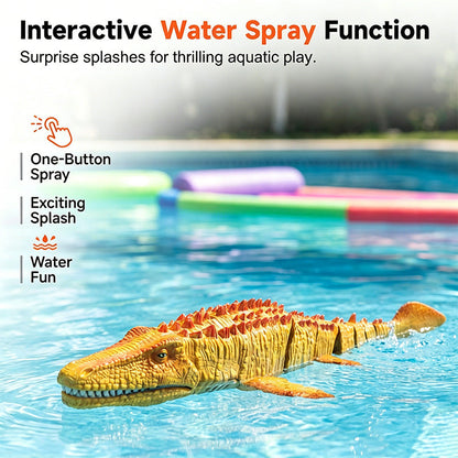 🔥Limited-time offer-2.4G RC Mosasaurus Swimming Toy with Spray