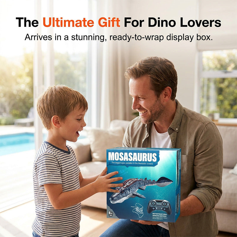 🔥Limited-time offer-2.4G RC Mosasaurus Swimming Toy with Spray