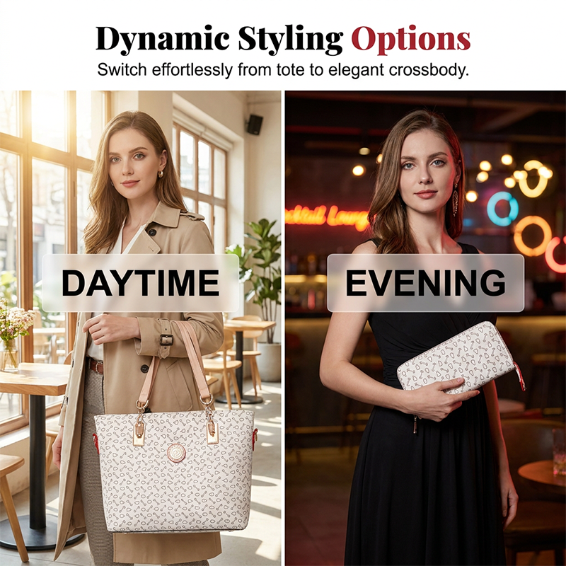 Women 6-Piece Handbag Set Fashion Bone Pattern