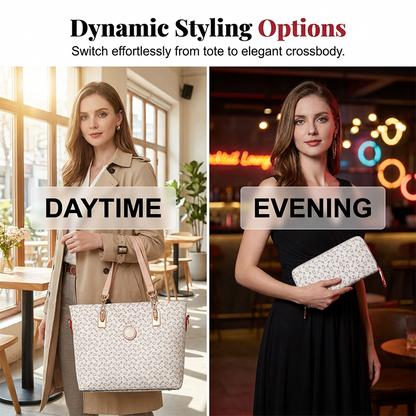 Women 6-Piece Handbag Set Fashion Bone Pattern