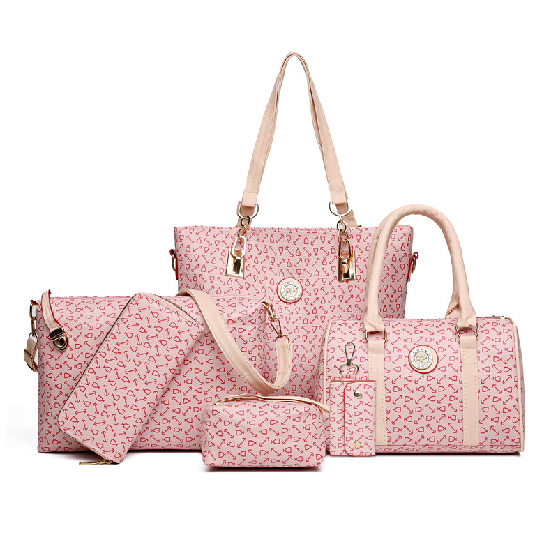 Women 6-Piece Handbag Set Fashion Bone Pattern