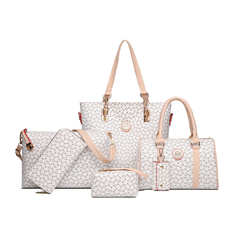 Women 6-Piece Handbag Set Fashion Bone Pattern