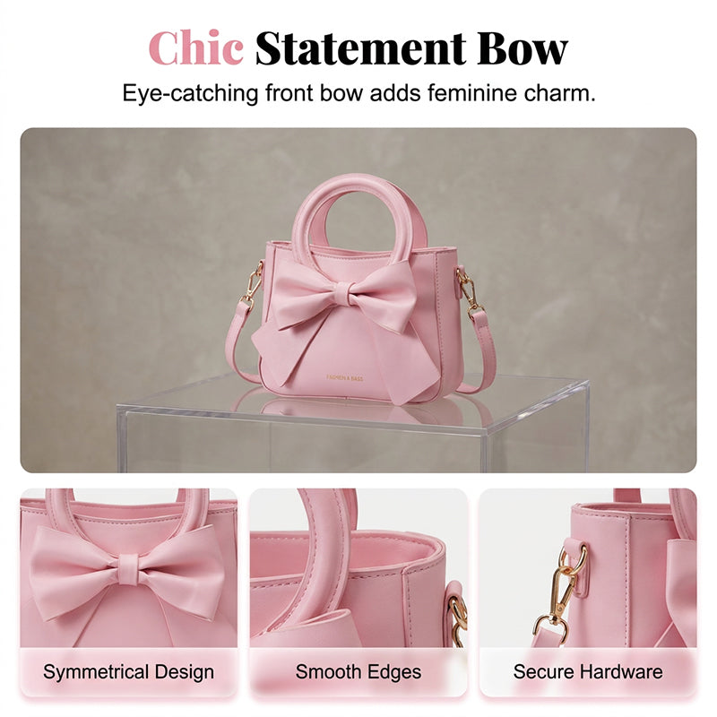 Elegant Bow Crossbody Bucket Bag