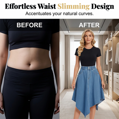 Slimming Asymmetrical Denim Midi Skirt