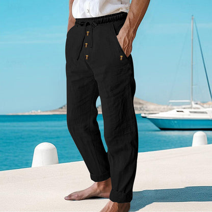 Men's Casual Linen Drawstring Pants