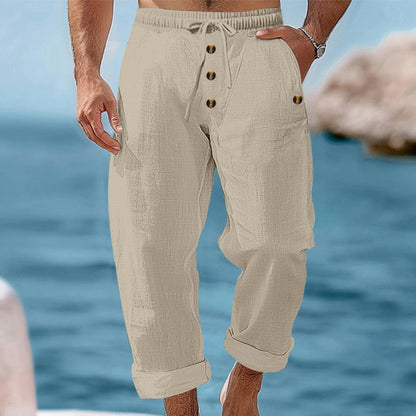 Men's Casual Linen Drawstring Pants