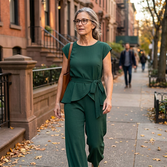🔥New Arrivals Now on Sale-Chic Solid Color Top & Wide-Leg Pants Set