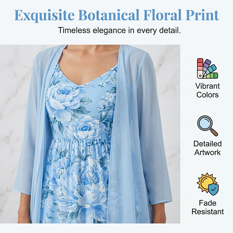 🔥New Arrivals & Best Sellers-Women's Elegant Two-Piece Floral Dress Set