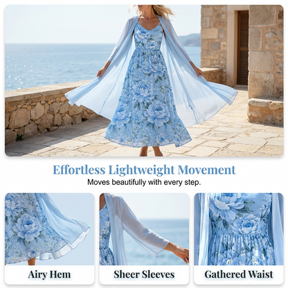 🔥New Arrivals & Best Sellers-Women's Elegant Two-Piece Floral Dress Set
