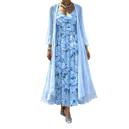 🔥New Arrivals & Best Sellers-Women's Elegant Two-Piece Floral Dress Set