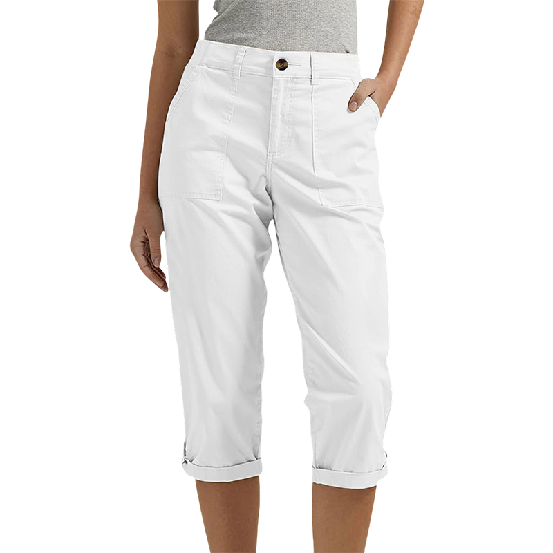 Women’s Solid Color Capri Pants Lightweight Premium Blend Trousers