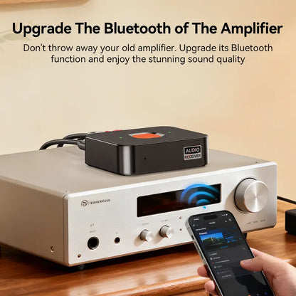 Bluetooth 6.0 Audio Receiver with RCA and AUX Outputs