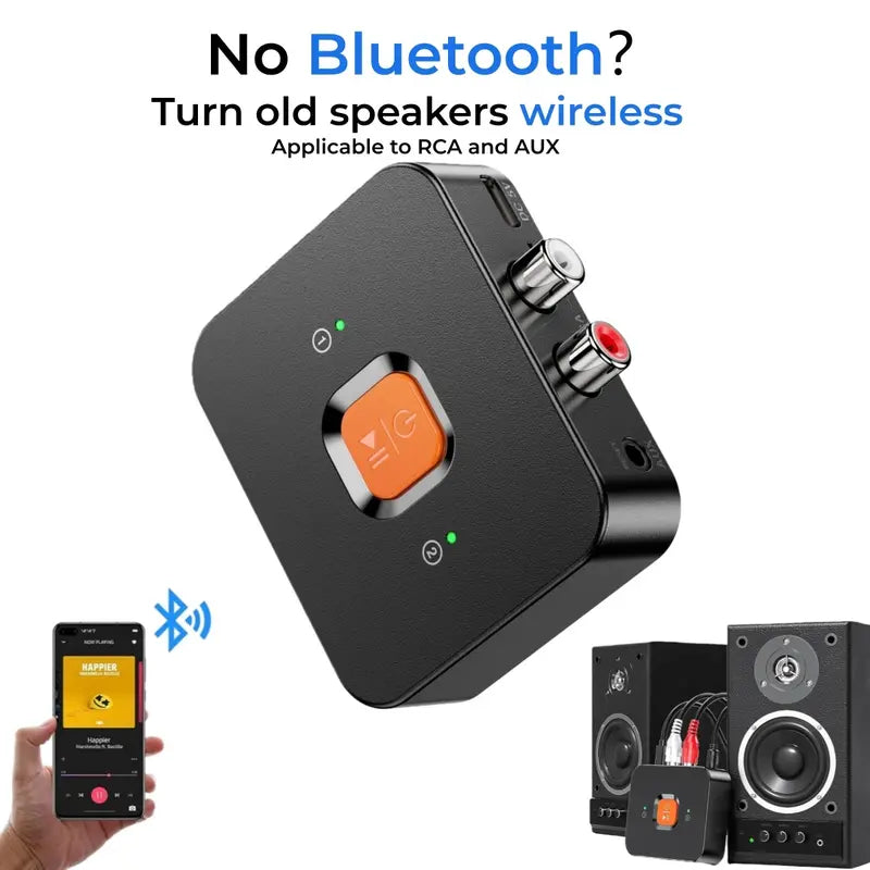 Bluetooth 6.0 Audio Receiver with RCA and AUX Outputs