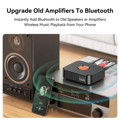 Bluetooth 6.0 Audio Receiver with RCA and AUX Outputs