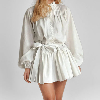 👘✨ Elegant print dress – flattering tie-waist, chic lantern sleeves! 🌟 Buy 2 get 8% off!