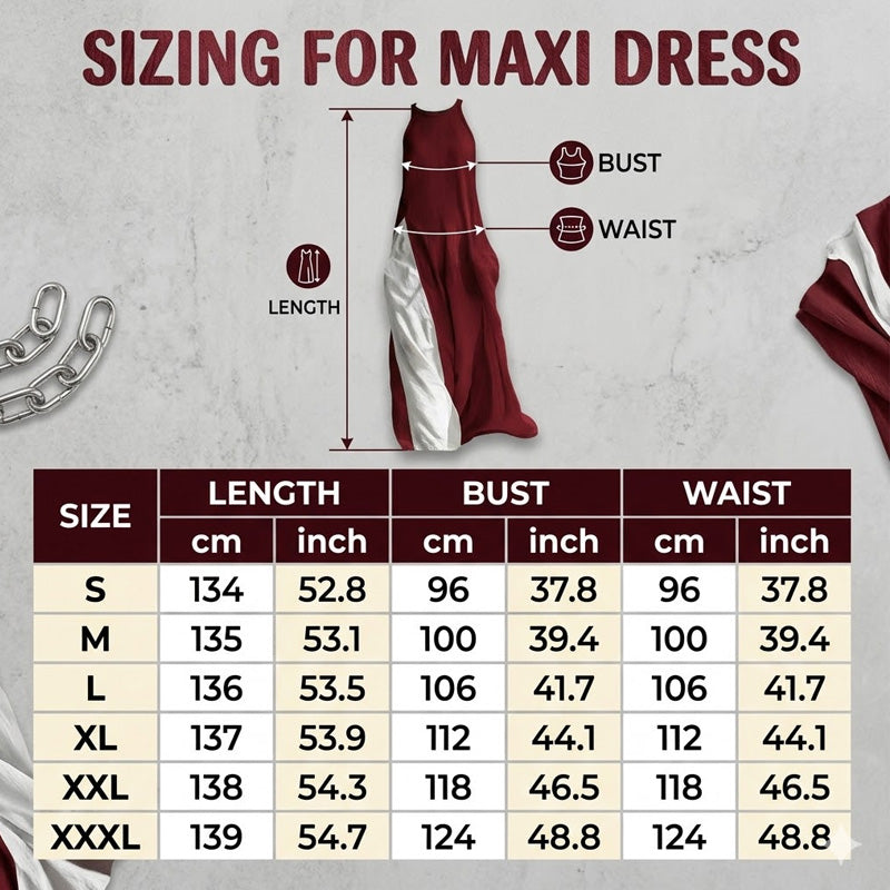 📢📢40% OFF !! ⏰Women's Flowy Sleeveless Colorblock Maxi Dress