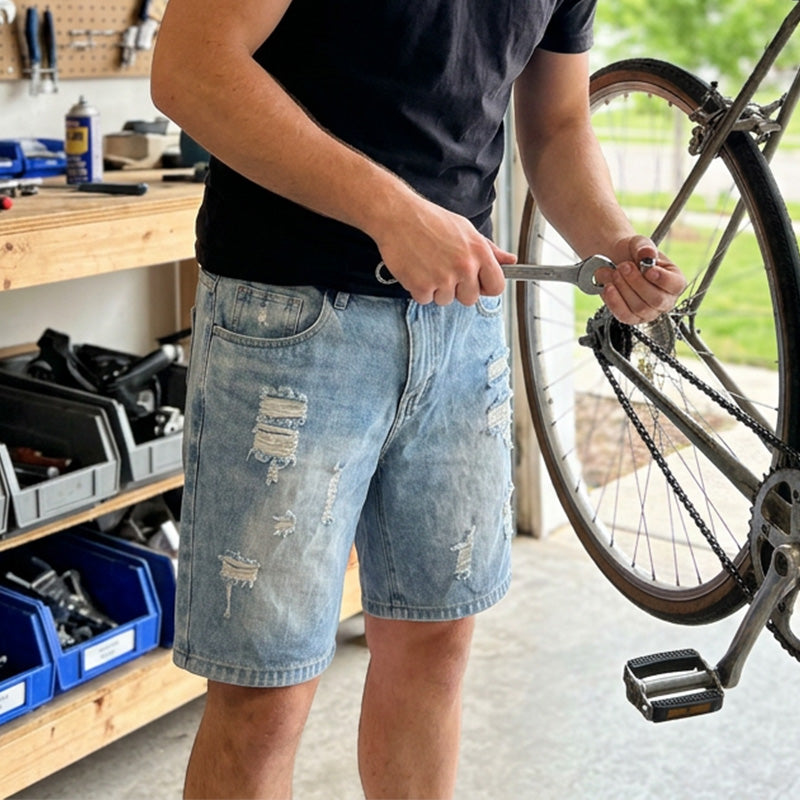 🔥New Arrivals & Best Sellers-Men’s Ripped Distressed Denim Shorts