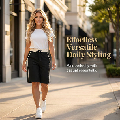 🔥New Arrivals & Best Sellers-High-Waisted Color-Block Casual Shorts