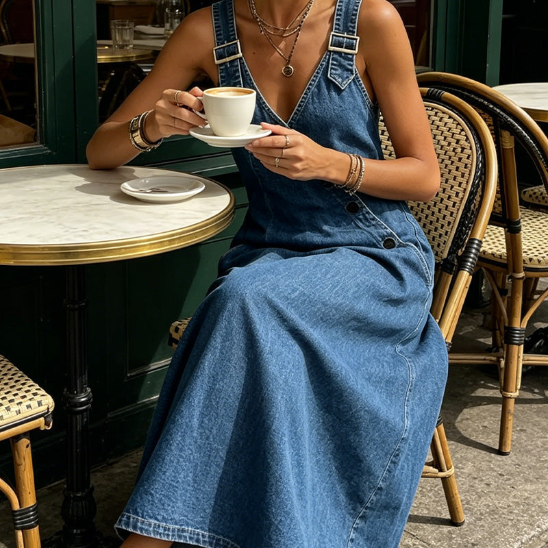 👗✨Women’s Stylish Asymmetrical Button Denim Dress – Effortless Everyday Chic🔥