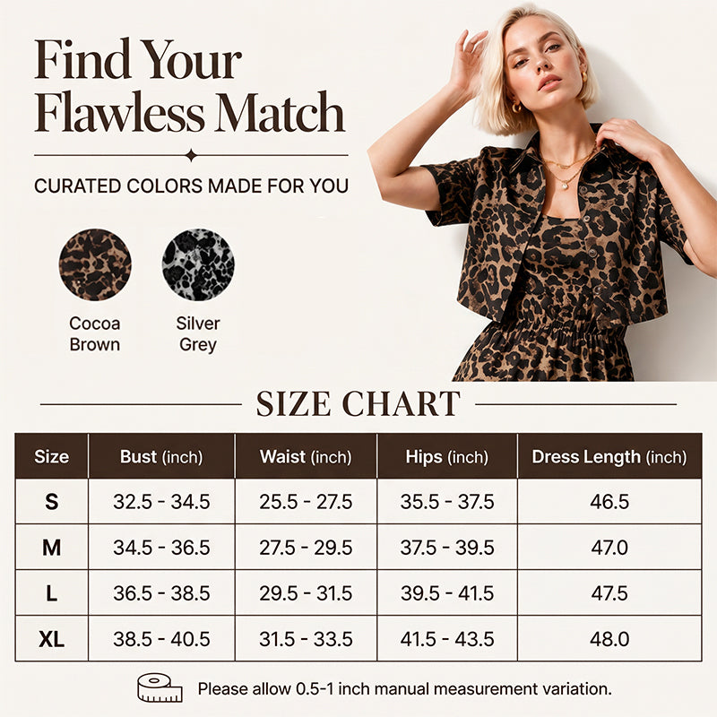 ⌛Limited-Time Offer-Women's Leopard Print Two-Piece Dress Set