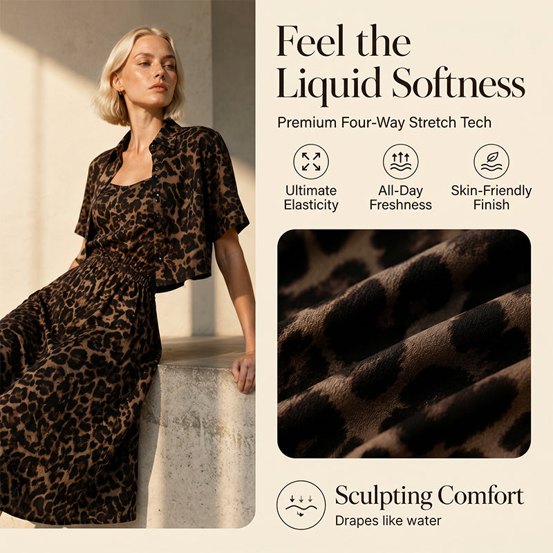 ⌛Limited-Time Offer-Women's Leopard Print Two-Piece Dress Set