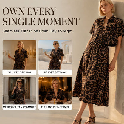 ⌛Limited-Time Offer-Women's Leopard Print Two-Piece Dress Set