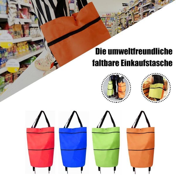🔥Limited Offer $26.8!!⚡50K+ SOLD!🛍️2-in-1 Convertible shopping tote – hides wheels, holds 20kg, expands with zipper!