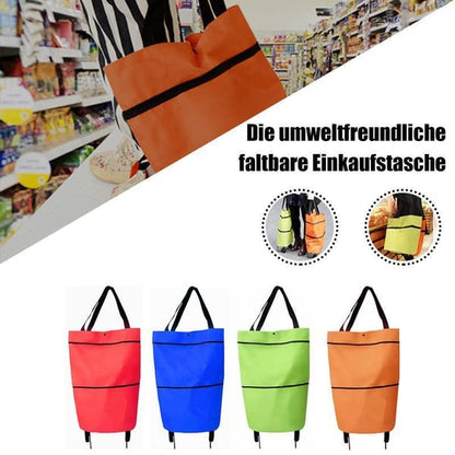 🔥Limited Offer $26.8!!⚡50K+ SOLD!🛍️2-in-1 Convertible shopping tote – hides wheels, holds 20kg, expands with zipper!