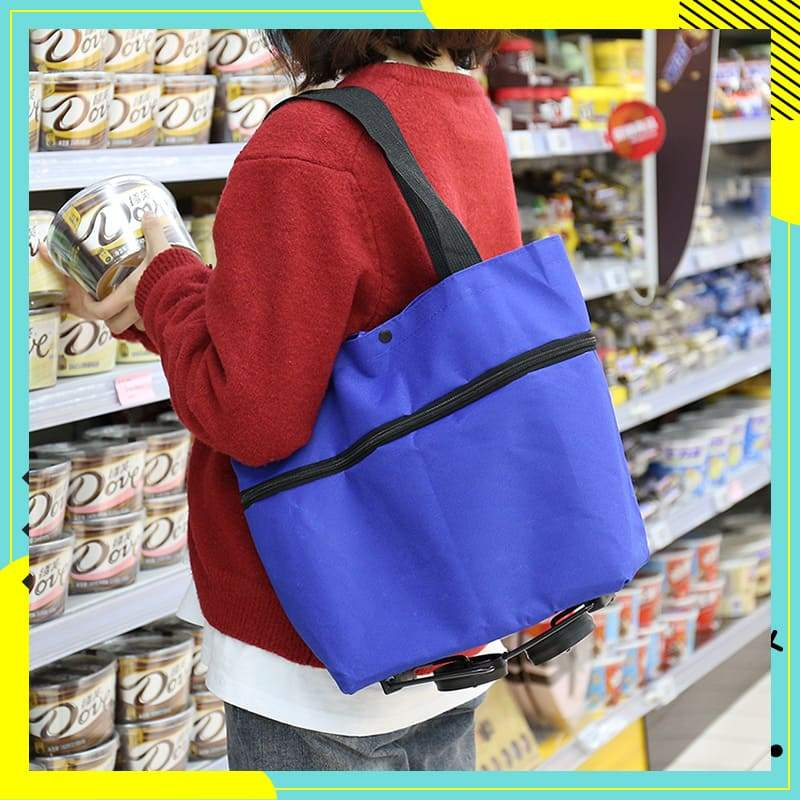 🔥Limited Offer $26.8!!⚡50K+ SOLD!🛍️2-in-1 Convertible shopping tote – hides wheels, holds 20kg, expands with zipper!