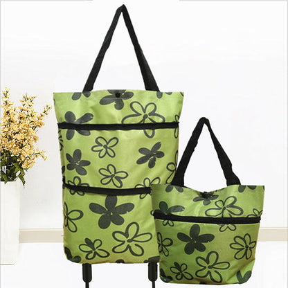 🔥Limited Offer $26.8!!⚡50K+ SOLD!🛍️2-in-1 Convertible shopping tote – hides wheels, holds 20kg, expands with zipper!