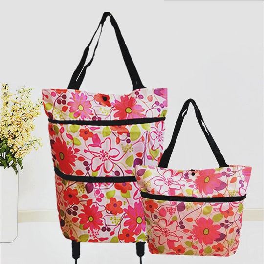🔥Limited Offer $26.8!!⚡50K+ SOLD!🛍️2-in-1 Convertible shopping tote – hides wheels, holds 20kg, expands with zipper!