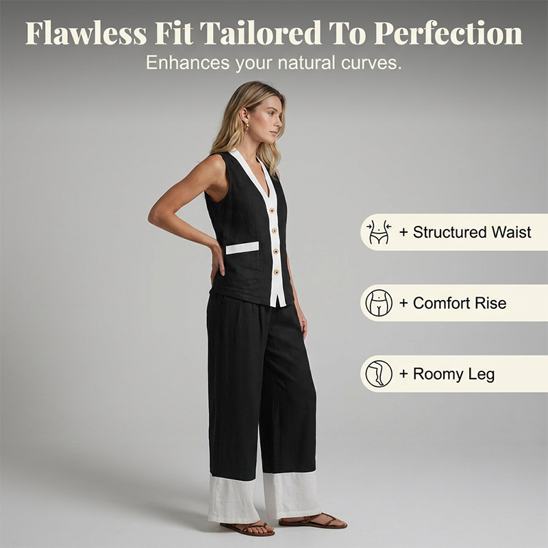 ⌛Limited-Time Offer-Vintage Color-Block Sleeveless Suit