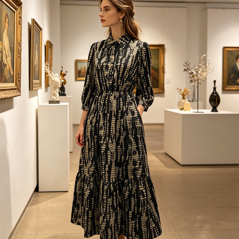 🔥New Arrivals & Best Sellers-Women's Elegant Printed Tiered Maxi Dress