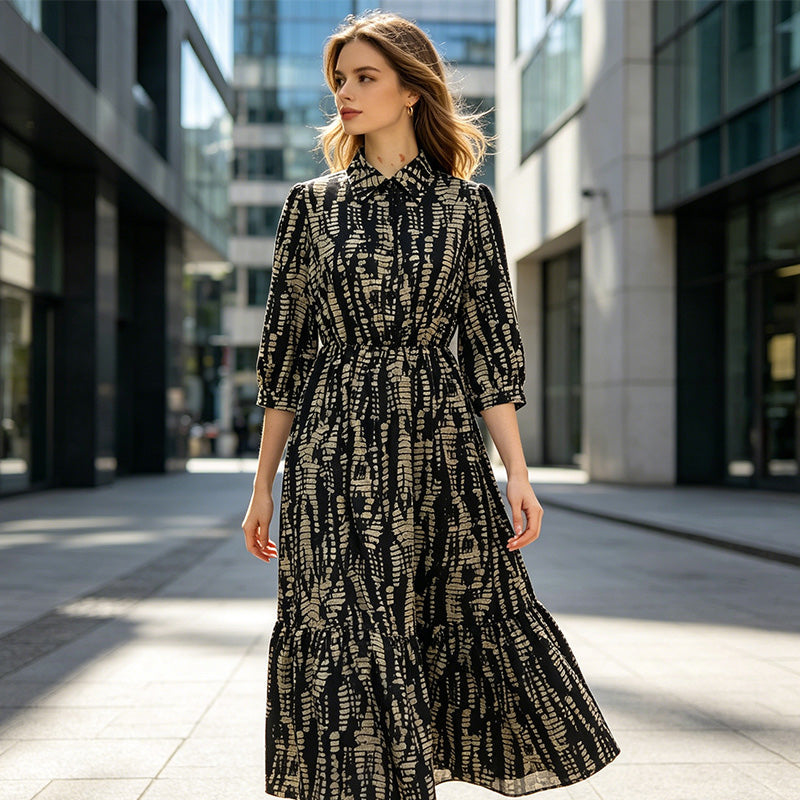 🔥New Arrivals & Best Sellers-Women's Elegant Printed Tiered Maxi Dress