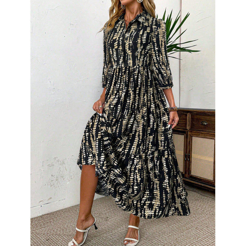 🔥New Arrivals & Best Sellers-Women's Elegant Printed Tiered Maxi Dress
