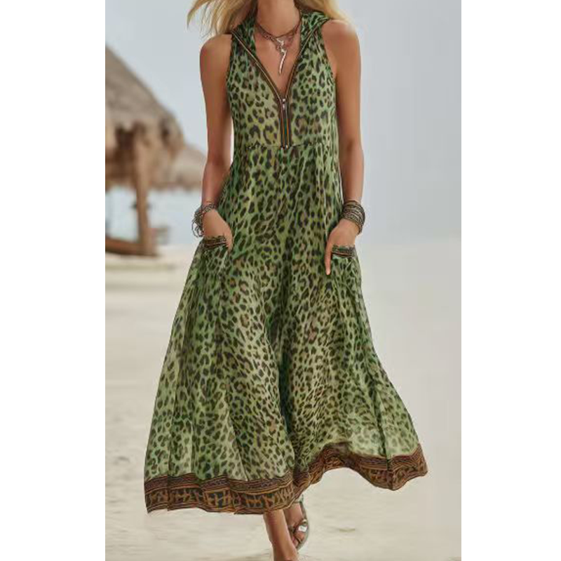 Women's Summer Leopard Printed Maxi Dress