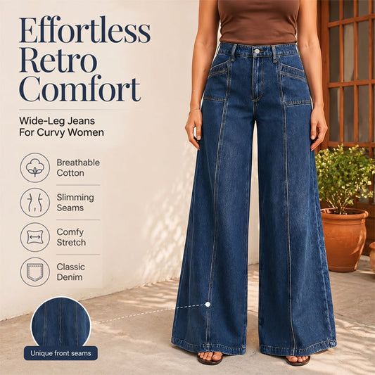 👖Women's High-Waisted Wide-Leg Jeans– Flattering Vintage Fit Denim ✨