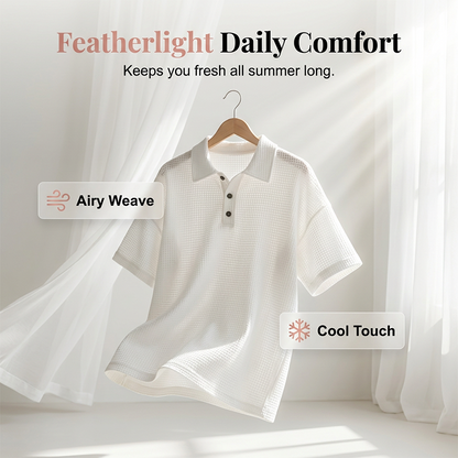 Women's Loose Fit Button Down Collared Tee