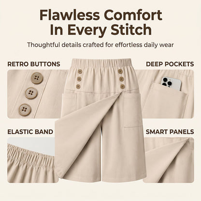 Women's Knee-Length Asymmetrical Wrap Shorts
