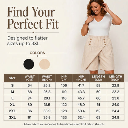Women's Knee-Length Asymmetrical Wrap Shorts