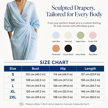 Women's Elegant V-Neck Wrap Maxi Dress