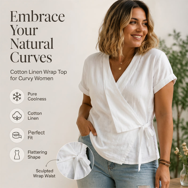 Women's Short Sleeve V-Neck Tie-Waist Top