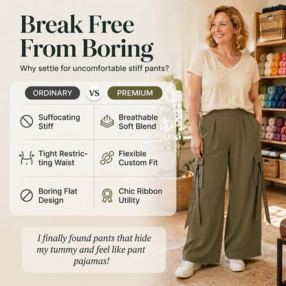 👖Women's Cropped Wide-Leg Cargo Pants – High Waist Street Style Trousers ✨