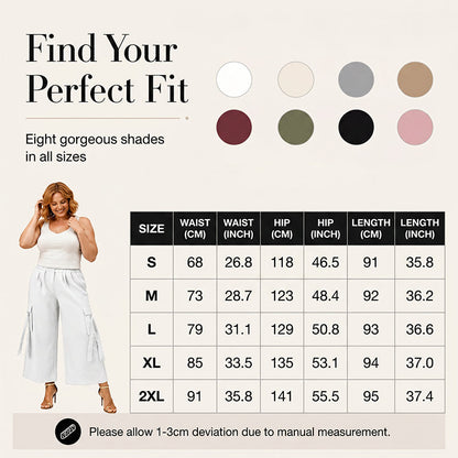 👖Women's Cropped Wide-Leg Cargo Pants – High Waist Street Style Trousers ✨
