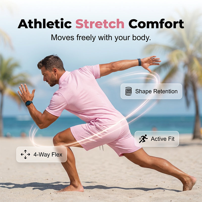 👕 2-piece polo shirt & shorts set for men – breathable, comfortable, versatile – perfect for sports, everyday wear, and relaxing outings ☀️