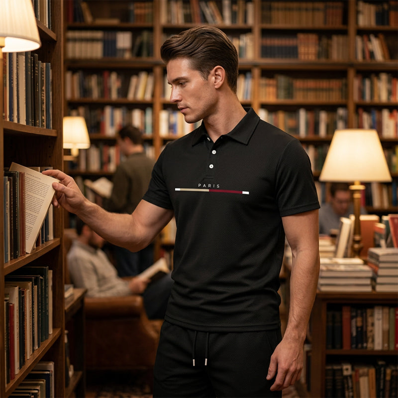 👕 2-piece polo shirt & shorts set for men – breathable, comfortable, versatile – perfect for sports, everyday wear, and relaxing outings ☀️