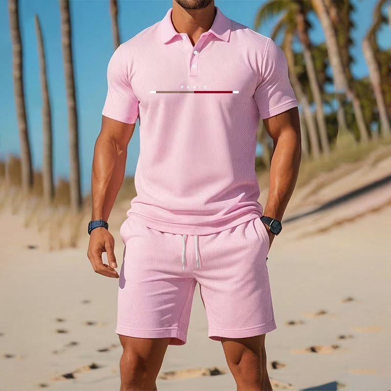 👕 2-piece polo shirt & shorts set for men – breathable, comfortable, versatile – perfect for sports, everyday wear, and relaxing outings ☀️