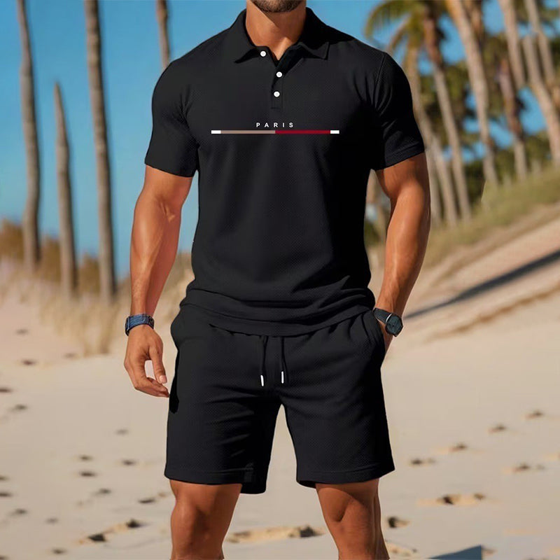 👕 2-piece polo shirt & shorts set for men – breathable, comfortable, versatile – perfect for sports, everyday wear, and relaxing outings ☀️